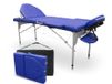 QUIRUMED Opvouwbaar aluminium PRO 186 x 66 cm met opklapbare rugleuning blauw