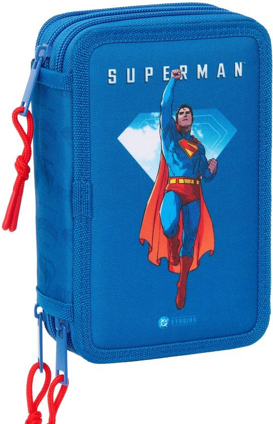 Superman Gevuld etui Superhero - Blauw - Polyester - 37 stuks