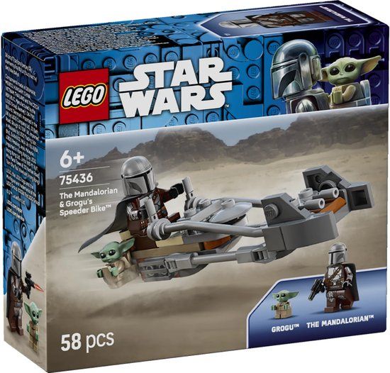 LEGO Star Wars - De Mandalorian en Grogu's Speederbike Bouwpakket voor Kinderen - 75436