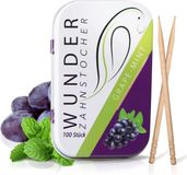 Wunder Zahnstocker Wonder Tandenstokers Box Druif - Gearomatiseerde Tandenstoker - Vervanging voor Kauwgom - Bestrijd Slechte Adem - Stop Nagelbijten - Ondersteuning bij Stoppen met Roken - Verfris de Adem met Gearomatiseerde Tandenstokers - Suikervrij (Druif - Munt)
