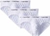 Calvin Klein Hip Brief 3Pk Heren Wit Effen Katoen/Elastaan XS
