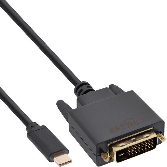 InLine USB Display kabel, USB-C male naar DVI male, 1m