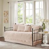 Madison Park Alle seizoenen luxe beddengoed met bedrok, bijpassende Shams, decoratieve kussen, microvezel, Toscane Blush, 75"x39"