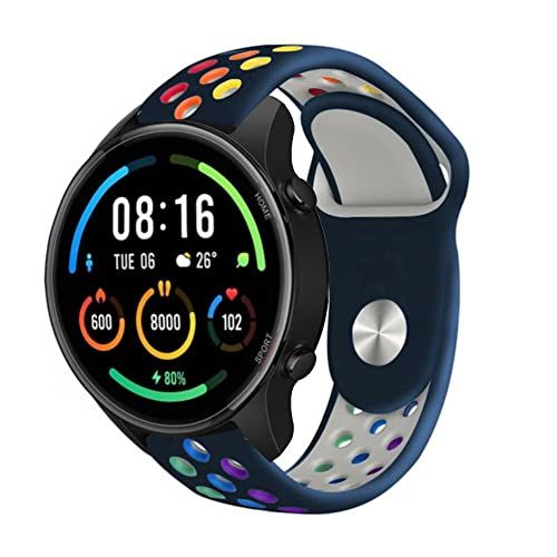 Strap-it sport band - donkerblauw kleurrijk - Geschikt voor Xiaomi Mi Watch