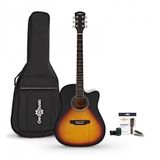 Gear4music Dreadnought Cutaway Elektro-akoestische Gitaar & Accessoireset, Sunburst