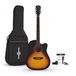 Gear4music Dreadnought Cutaway Elektro-akoestische Gitaar & Accessoireset, Sunburst