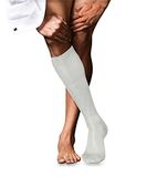 FALKE No. 4 Pure Silk Kniekousen Heren Wit Maat 45-46