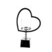 GILDE Windlicht Te Quiero - hartvorm - aluminium en glas - glanzend vernikkeld - zwart/zilver - hoogte 40cm x breedte 27cm