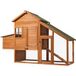 Wiltec - Poulailler avec nichoir et enclos – 1720 x 660 x 1200 mm – en bois sapin – avec grillage et bac à crottes galvanisé – maison pour petits animaux, poules