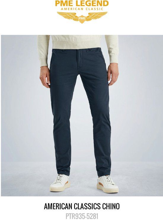 PME Legend Heren Chino Broek TWIN WASP CHINO regular/straight Blauw 34W / 30L Volwassenen