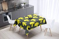 Bonamaison Tafelkleed, Anti-Mold, Sneldrogend, Waterdicht, 100% Polyester Tafellaken, Neon Geel, Rook, 140 x 140 Cm