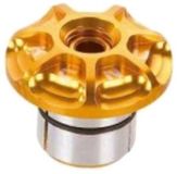 KCNC Handlebar Cap Plugs Set Mtb Balhoofdexpander Voor Fiets Geel, Zilver