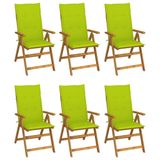 VidaXL Chaise de jardin Assise capitonnée Acajou Vert