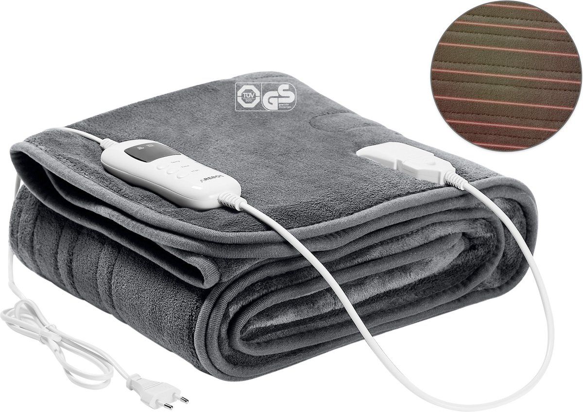 Arebos Elektrische deken Elektrische verwarmde onderdeken knuffeldoek