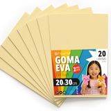 OFITURIA Kleurrijke EVA-schuimplaten voor creatieve vrije tijd, school, handwerk, scrapbooking en decoratie, 20 x 30 cm (crème, 20 stuks)