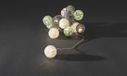 Konstsmide 3135 - Snoerverlichting - 16 lampen LED bollen lichtblauw, grijs en wit 3.5cm - 300 cm - 24V - voor binnen - warmwit