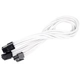 SilverStone SST-PP07-EPS8W - voeding-verlengkabel 30cm EPS 8pin naar EPS/ATX 4+4pin, wit