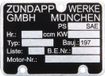 Zündapp Plaque d'identification moto, plaque d'identification, non peint. Année de construction 197x