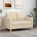 vidaXL - Canapé deux places - 120 cm - tissu - crème