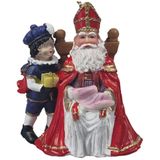 Polystone Sinterklaas zittend en Roetvee | 2 pièces