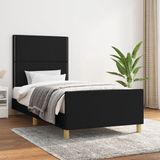 vidaXL Bedframe 100x200 cm Stof Zwart