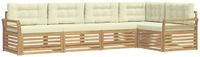 vidaXL - Buiten - bank - set - 5 - st - Wit - en - crèmekleurig - Polyester