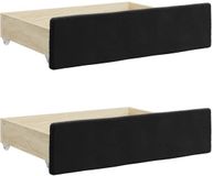 vidaXL Bedlades - 2 stuks - Bewerkt Hout en Fluweel - Zwart