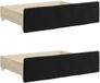 vidaXL Bedlades - 2 stuks - Bewerkt Hout en Fluweel - Zwart