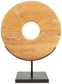 De Teak Disc op Stand - L - Medium
