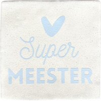 Lottea Tegeltje ´Super Meester´ - wit - keramiek - 10 x 10 cm