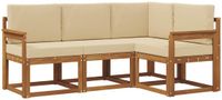 vidaXL - Acacia Hout Loungeset - Hoek Loungeset - 4 Zitplaatsen - Natuurlijk en Beige