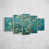 Homemania Afbeelding bloemen 5 natuur van woonkamer, meerkleurig, 100 x 3 x 60 cm, HM205PKNV-163, polyester, hout