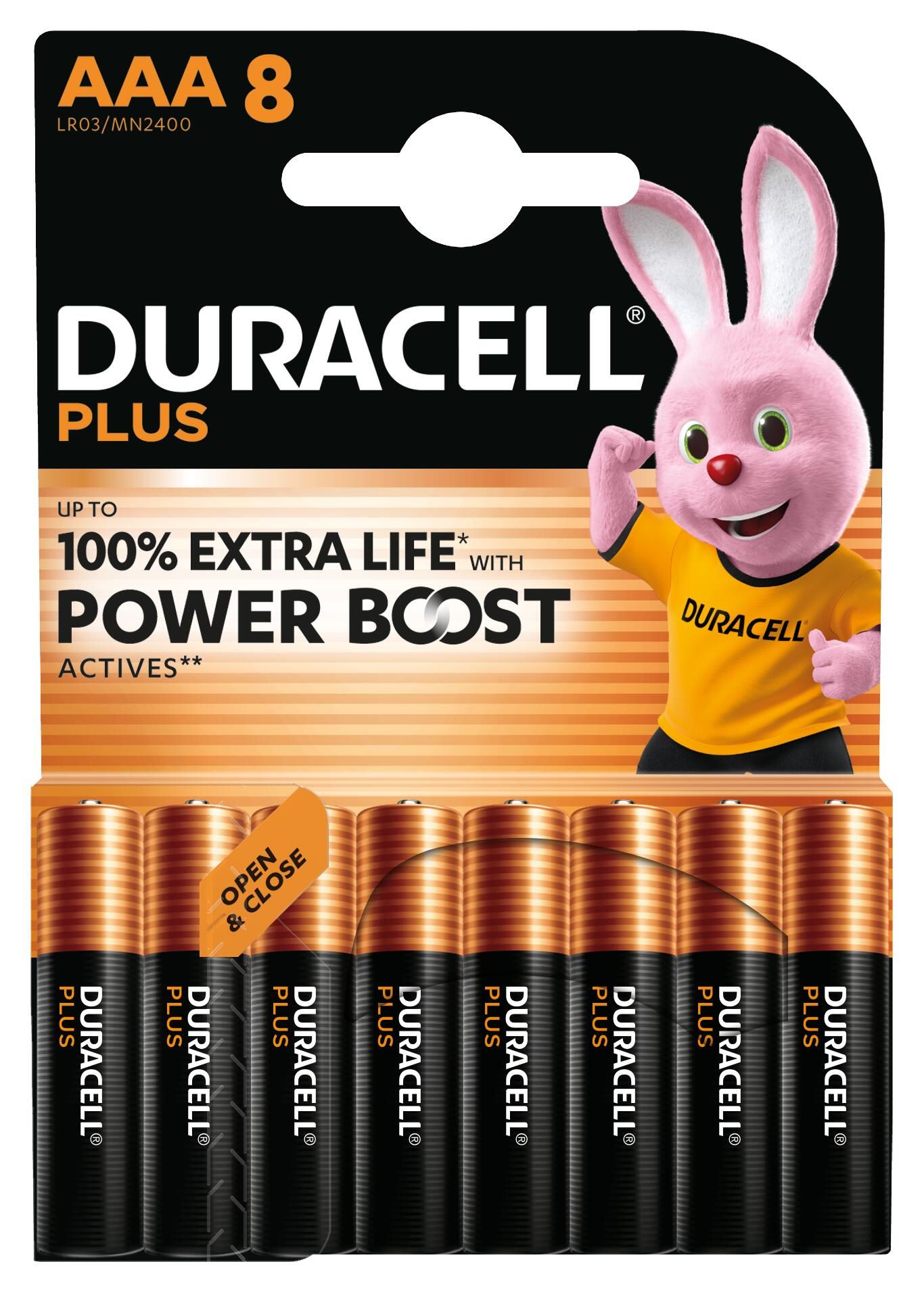 Duracell Plus AAA Alkaline Batterijen - 8 stuks