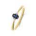 Lucardi Dames 14 karaat geelgouden ring met saffier en diamant 0,024ct