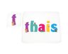 Little helper deken met Coaster illustratieve stijl bont met de naam meisjesnaam Thais