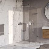 Brauer Void - Douchecabine met Draaideur - Helder Glas - 90x120x200 cm - incl. Glascoating - Chroom