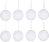 Decoris Kerstballen sneeuw - 8x st - wit - D4 cm - kunststof