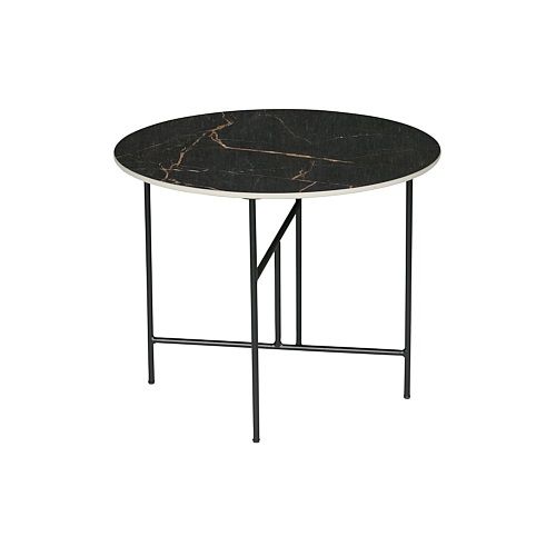 woood Vida Bijzettafel - ø60 x 49 cm - Zwart Marmeren Blad