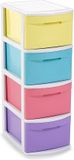 PLASTICFORTE Ladeblok/bureau organizer met 1x lades - multi kleuren - L39 x B28.5 x H78 cm - kunststof