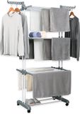 Herzberg HG-8034GRY Moving Clothes Rack - Grey