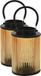 Merkloos Home & Styling Lantaarn - 2x - Windlicht - LED - metaal - warm wit licht - 12,5 x 16,5 cm - tuinlamp - buitenlamp - sfeerlichtje