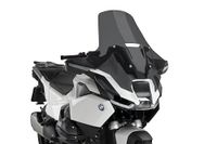 Puig 22645F Touring Screen hoog en aerodynamisch in 4 mm CN acryl met afgerond profiel, plat bovenste gedeelte en deflectors voor betere bescherming, Dark Smoke