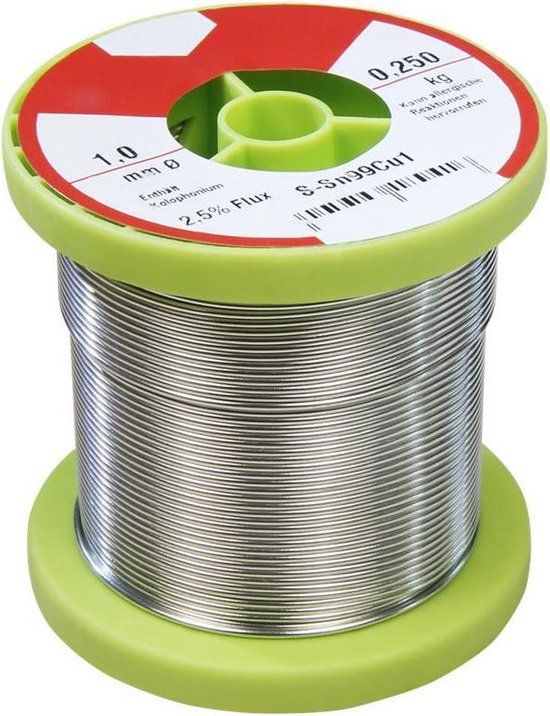 Felder ISO-Core "RA" - Soldeertin op rol - Loodvrij - 99Sn/1Cu - 2,5% Flux - Ø 1.0 mm - 250 gram