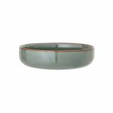 Bloomingville Pixie Kom van Steengoed in Groen met Handgemaakte Glazuur, Uniek Design met Bruine Rand, Ø 20 cm – Inhoud 950 ml – Voor Salade, Snacks of Decoratief Gebruik