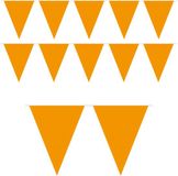 Merkloos / Sans marque Folat Bv Mini vlaggenlijn / slinger - 3x - oranje - 350 cm - kunststof - supporter vlaggen