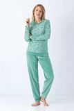 Hajo Nicki dames pyjama jade - Groen - Maat 48/50