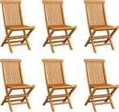 vidaXL Klapstoelen 6 stuks Massief Teakhout Bruin