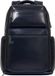 Piquadro Leren Laptop rugzak Blue Square Computer Backpack With USB 25,5L Midnight Blue