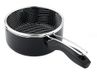 VIER Inductie-friteuse van aluminium met antiaanbaklaag, Ø 18 cm, deksel 2,15 l, inductiebodem, geschikt voor alle warmtebronnen, ergonomisch geïsoleerde handgreep, schenktuit.