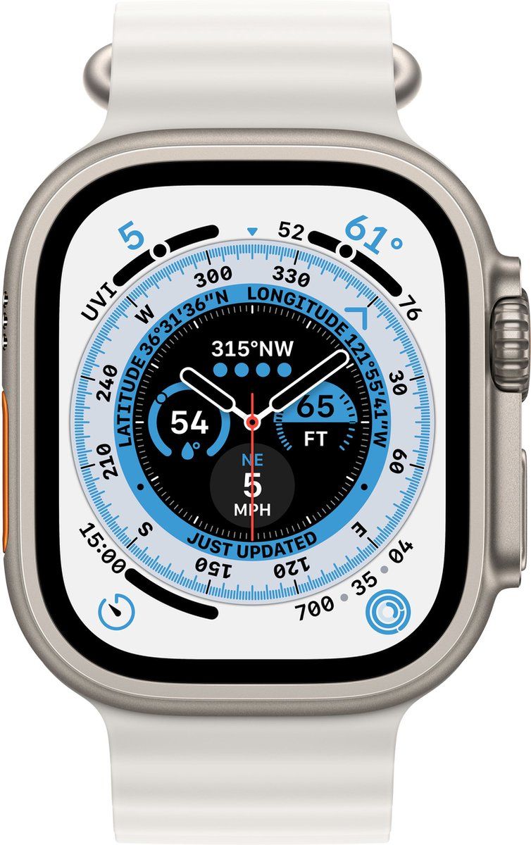 Apple Watch Ultra Ocean bandje - 49mm - Wit | Fluorelastomeer